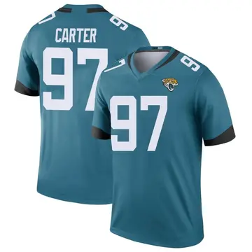 Men's Andre Carter Jacksonville Jaguars Legend Teal Color Rush Jersey