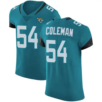 Men's DJ Coleman Jacksonville Jaguars Elite Teal Vapor Untouchable Alternate Jersey