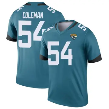 Men's DJ Coleman Jacksonville Jaguars Legend Teal Color Rush Jersey