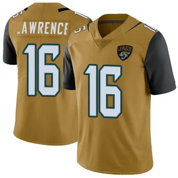 Men's Trevor Lawrence Jacksonville Jaguars Limited Gold Color Rush Vapor Untouchable Jersey