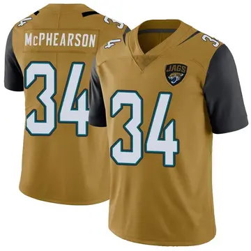 Men's Zech McPhearson Jacksonville Jaguars Limited Gold Color Rush Vapor Untouchable Jersey