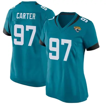 Women's Andre Carter Jacksonville Jaguars Game Teal Jersey