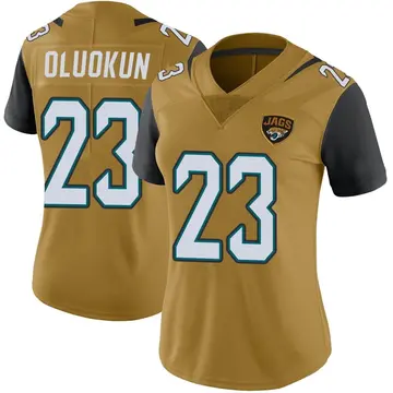 Women's Foyesade Oluokun Jacksonville Jaguars Limited Gold Color Rush Vapor Untouchable Jersey