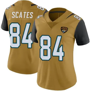 Women's Joseph Scates Jacksonville Jaguars Limited Gold Color Rush Vapor Untouchable Jersey