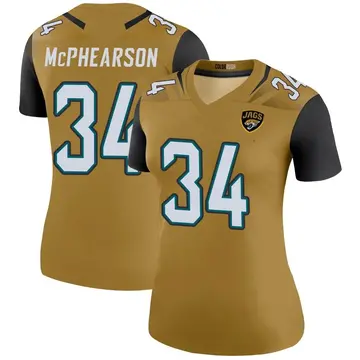 Women's Zech McPhearson Jacksonville Jaguars Legend Gold Color Rush Bold Jersey