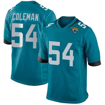 Youth DJ Coleman Jacksonville Jaguars Game Teal Jersey